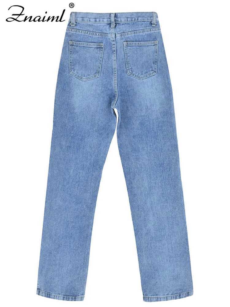 Jeans femminile Znaiml 2023 jeans cargo larghi donne ad alta vita in alto dritta straordinaria pantaloni vintage pantaloni in jeans vestiti da donna y2k 240423