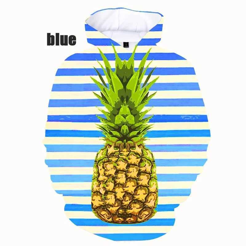 3LL3 Men's 3D Fruits Printing Hoodies For Men Pineapple Graphic Hooded Sweatshirts Kid Funny Y2k Pullovers Unisex Harajuku Clothing Hoodie 240424