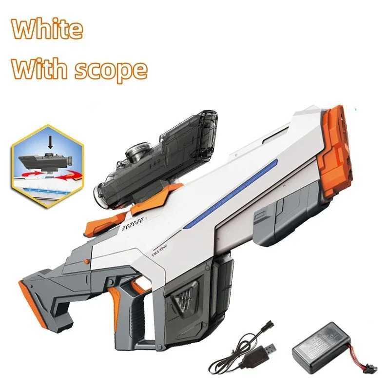 Gun Toys Large Capacity Electric Water Gun Fully Automatic Shooting Toy Guns Spray Blaster Summer Bath Pool Outdoor Toys for Kids AdultsL2404