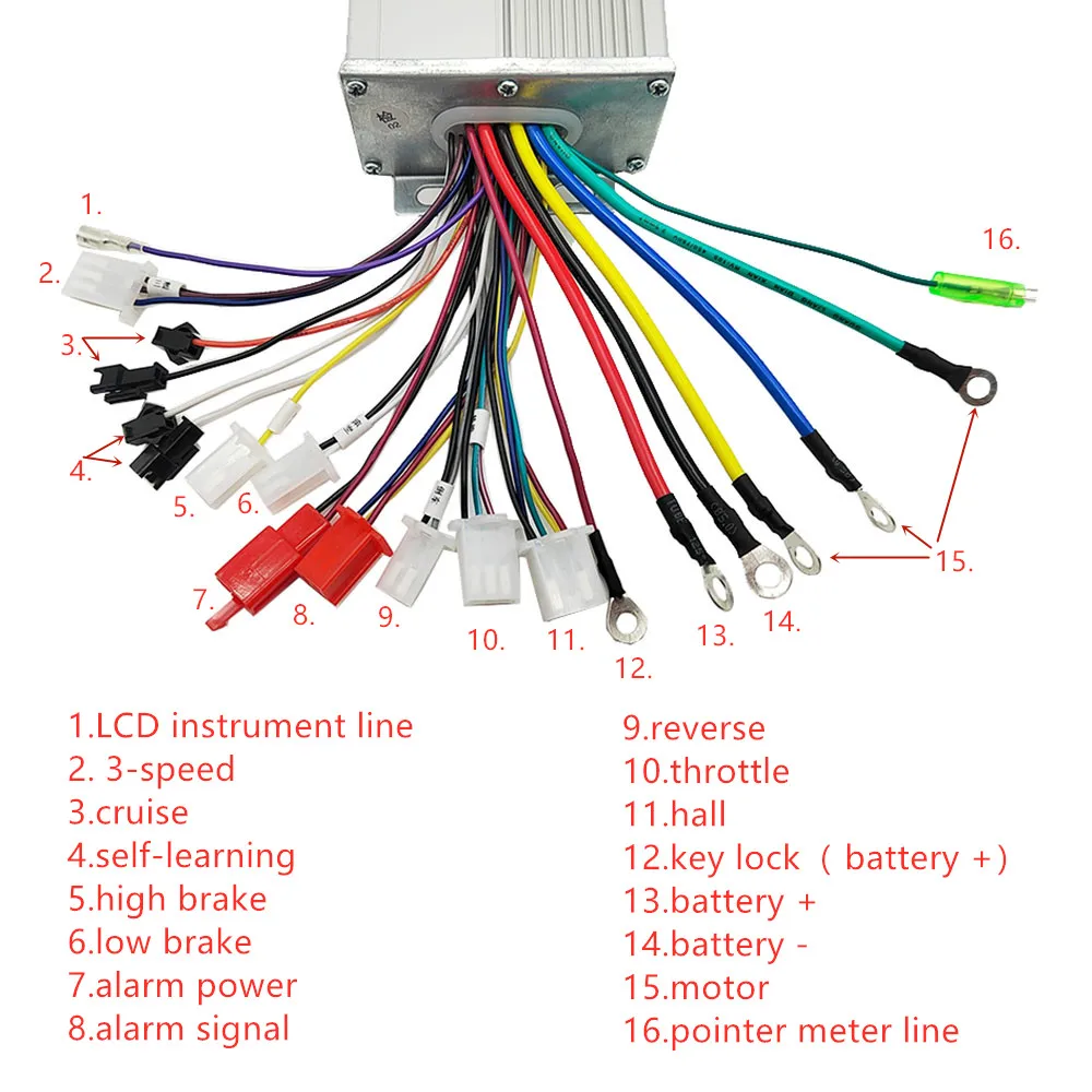 Tillbehör Electric Bicycle/Scooter Ebike DC Motor Brushless Controller 48V 60V 64V 1000W 1500W