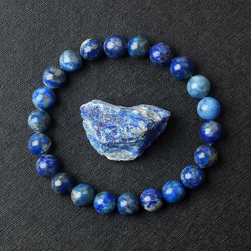 Reaile Real 5a Lapis Lazuli Beads Bransoletka Homme Elastic Wysokiej jakości energia Kamień Naturalny Uzdrawianie biżuterii dla kobiet Prezent dla chłopaka 240423