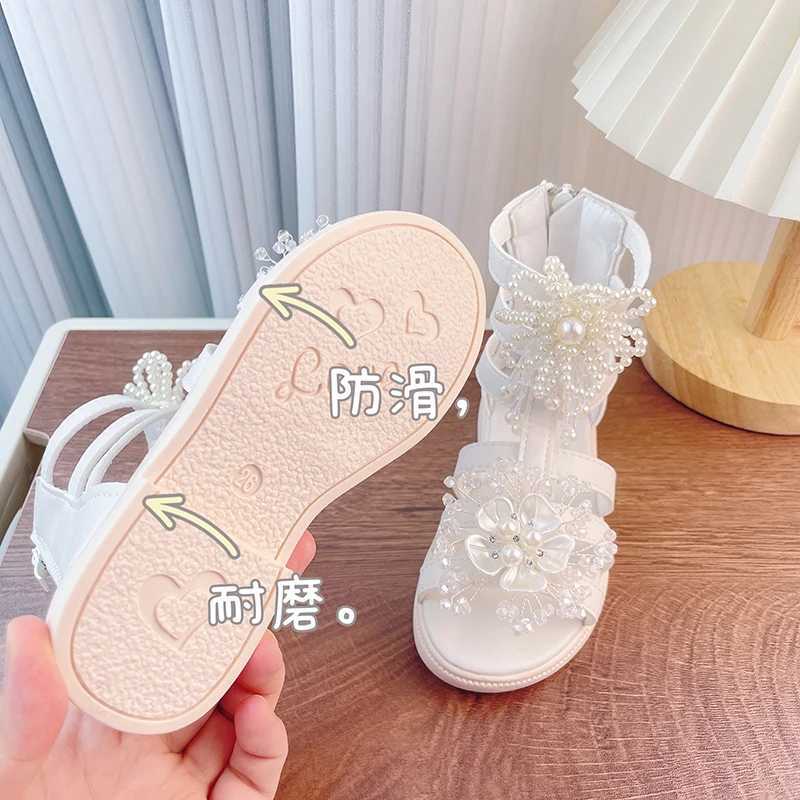 Сандалии летняя девочка обувь принцесса обувь корейская пляжная обувь легкие детские сандалии детская обувь для детей младенца детская обувь 240423