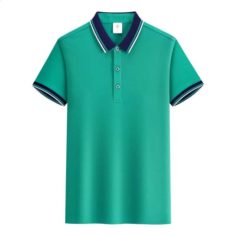 Polo personnalisé Men Men d'été Mentils Coul Couleur Couleur Polo Business Vêtements Luxury Men Tee Shirt Print 240407