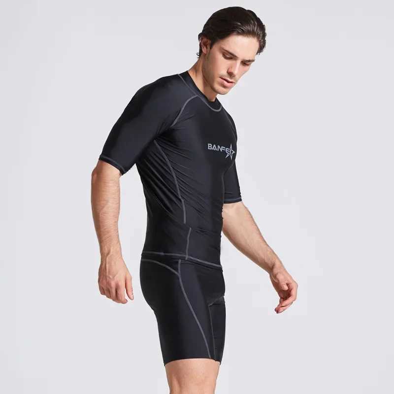 Swimwear pour hommes Vêtes d'éruption cutanée rapides Shirts de natation de la combinaison de surf de surf.