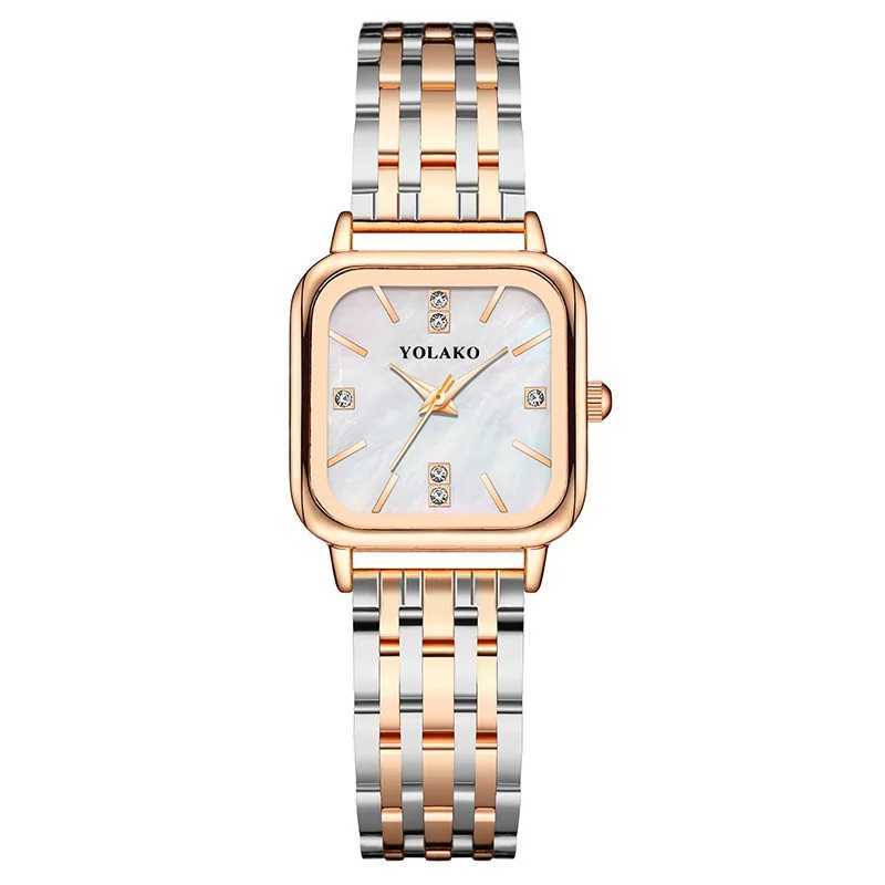 Zegarstka 2023 Nowe modne kobiety luksusowe zegarki damskie stal nierdzewna kwarcowa zegarek dla kobiet kwadratowy bransoletka zegarek renogio feminino 240423