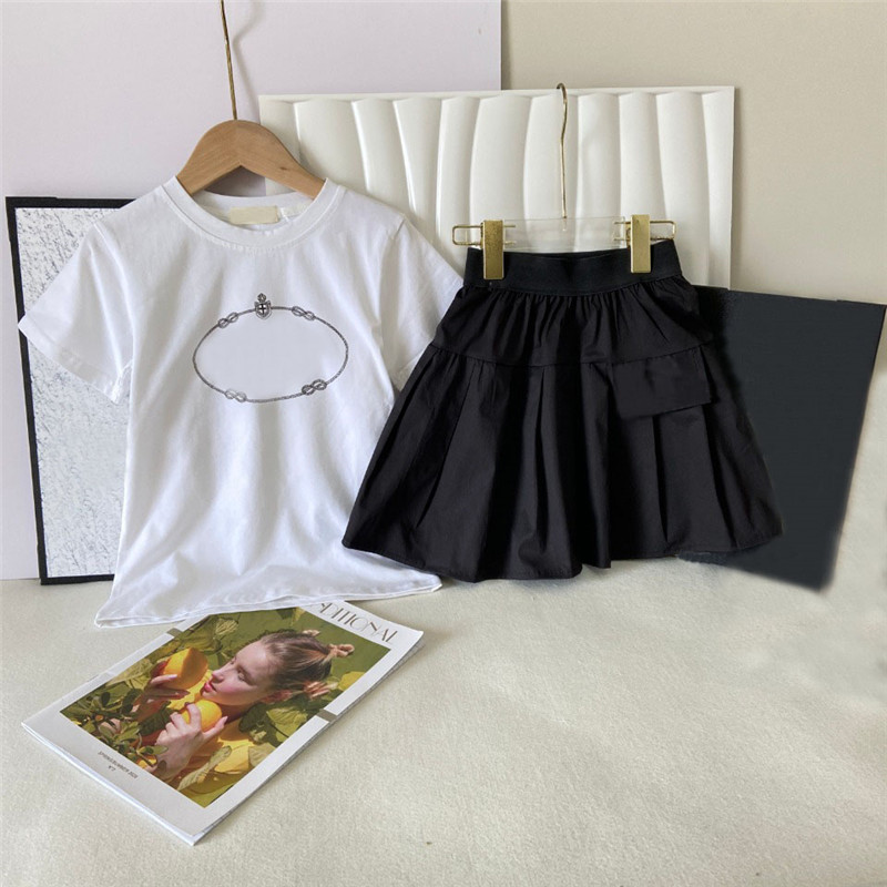 Baby Kids Designer Clothes Newest Spring Summer Children Putfits Letter Printing Girls T-shiort+Skirt Set Grils clothes