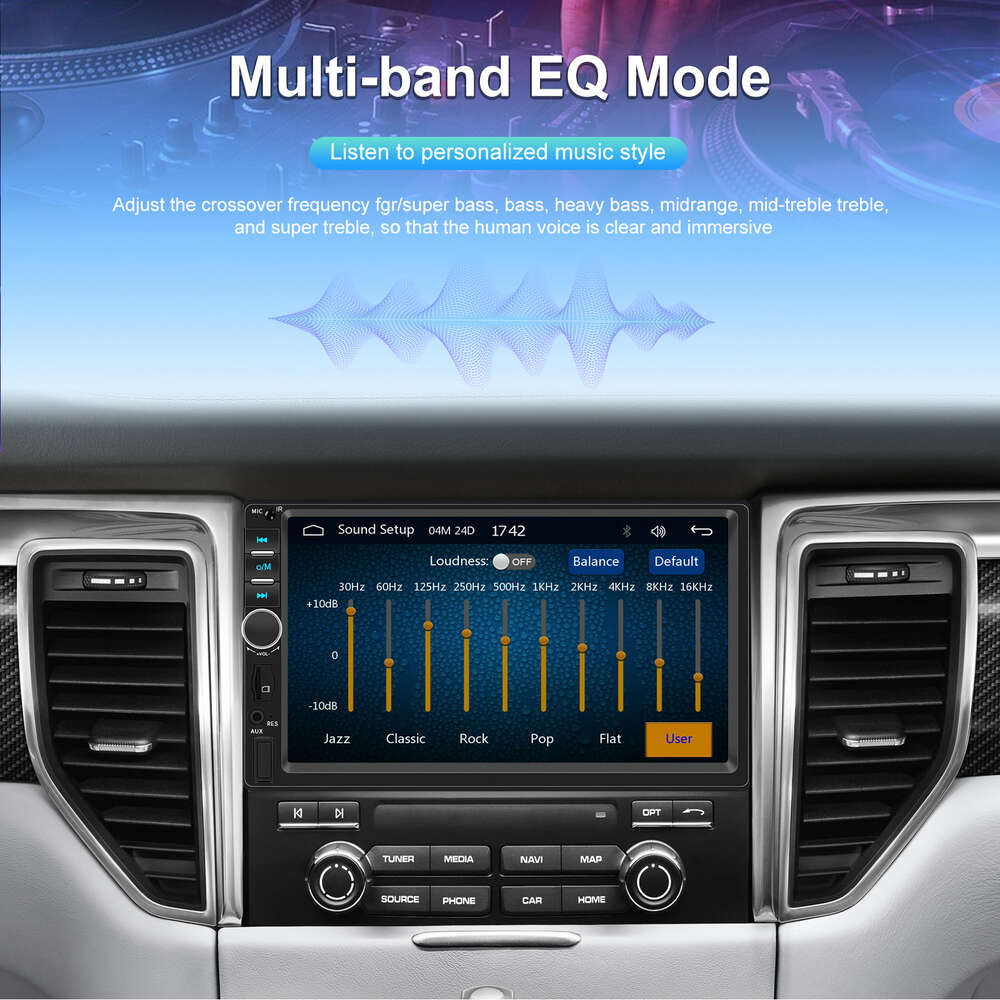 New 2din Car Radio Autoradio 7" Carplay Auto Universal Bluetooth FM Multimedia Player Support TF/USB Rear View