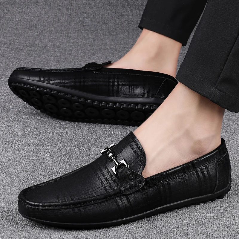 Итальянская обувь ручной работы подлинная кожаная черная формальная обувь повседневная лофель мужская крокодиловая мода Проверка мока
