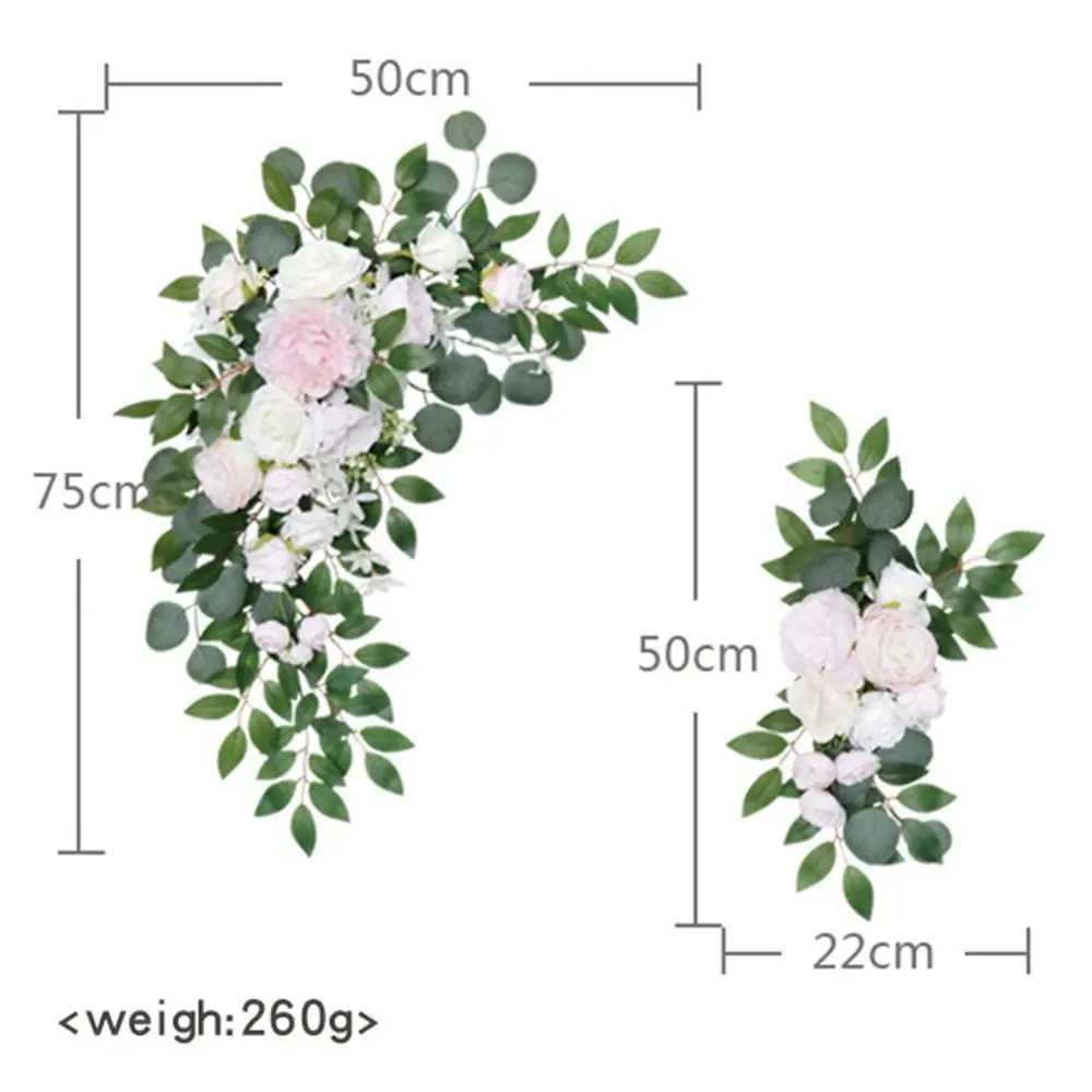 Faux Floral Greenery Wall mounted artificial flower wreath party supplies door threshold artificial flower wreath background wedding decoration artificial flow