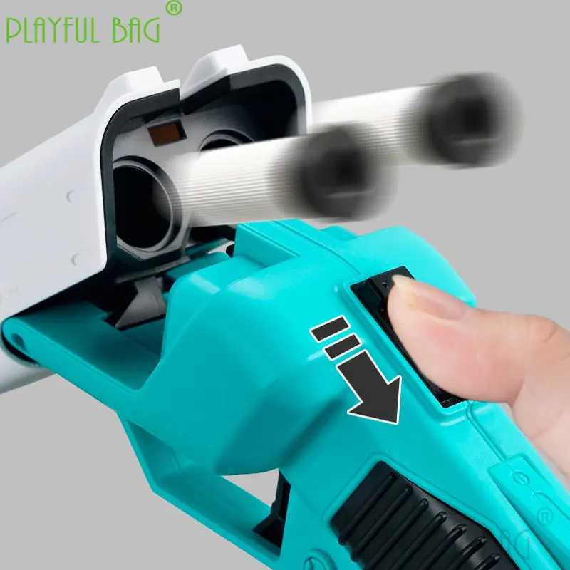 Gun Toys New Hot Kid Gift Christmas Parent-Child Interaktion Svamp mjuk elastisk leksak vikbar pistol lehui dubbel rör Eva pojke leksak pistol qd55l2404