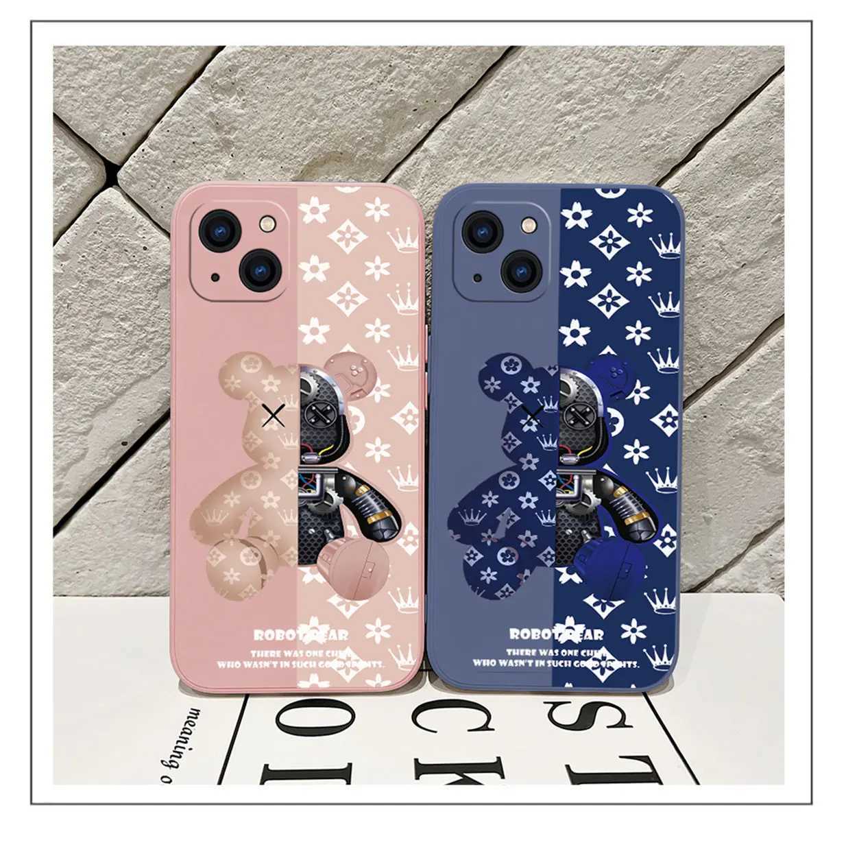 Case di telefonia cellulare Custodia telefono robot iPhone 15 14 13 12 11 pro max mini xr xs max se 8 7 6s più cover di silicone liquido morbido d240424