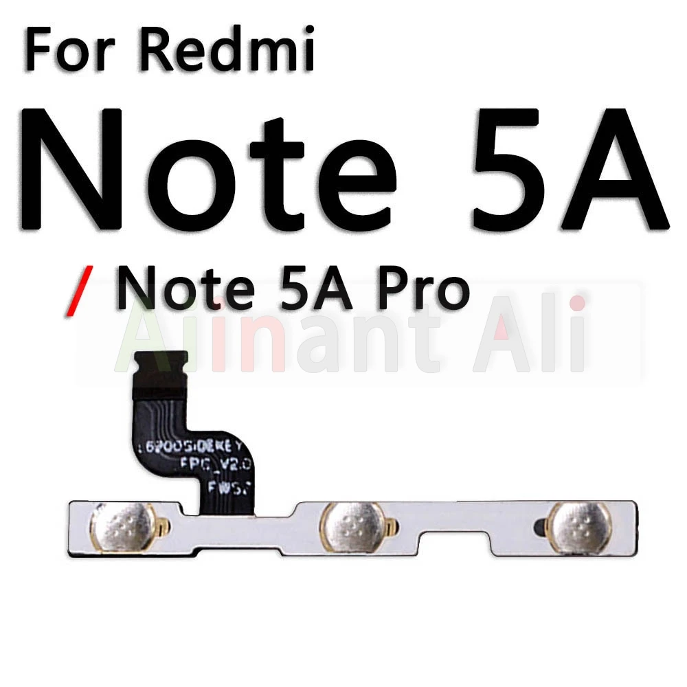 케이블 원본 버튼 음소거 키 스위치 켜짐 Xiaomi redmi for Volume Power Flex Cable Note 4 5 6 4A 4X 5A 6A Plus Pro