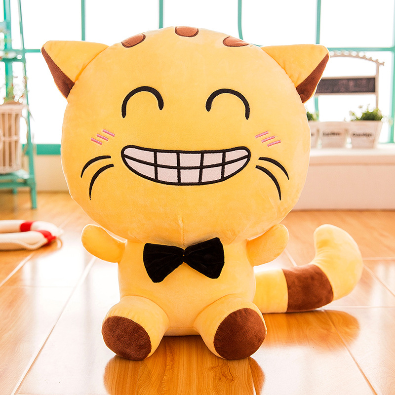 Kawaii Big Face Cat плюшевые игрушки милые фаршированные животные бабочка галстук кошачьи подушки милая улыбка кошачья плюшевые куклы подарки на день рождения для детей