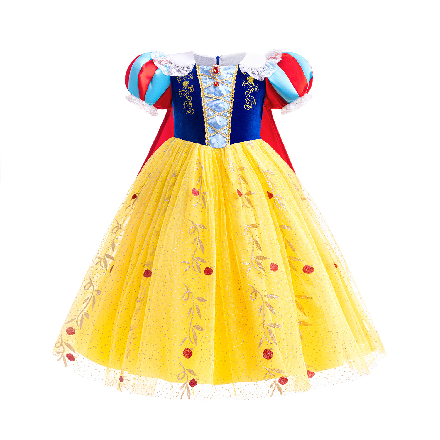 Journée pour enfants Cosplay Party Robes Girls broderie Revers Puff Sleeve Lace Tulle Robe Kids Halloween Festival Performance Vêtements Z7854