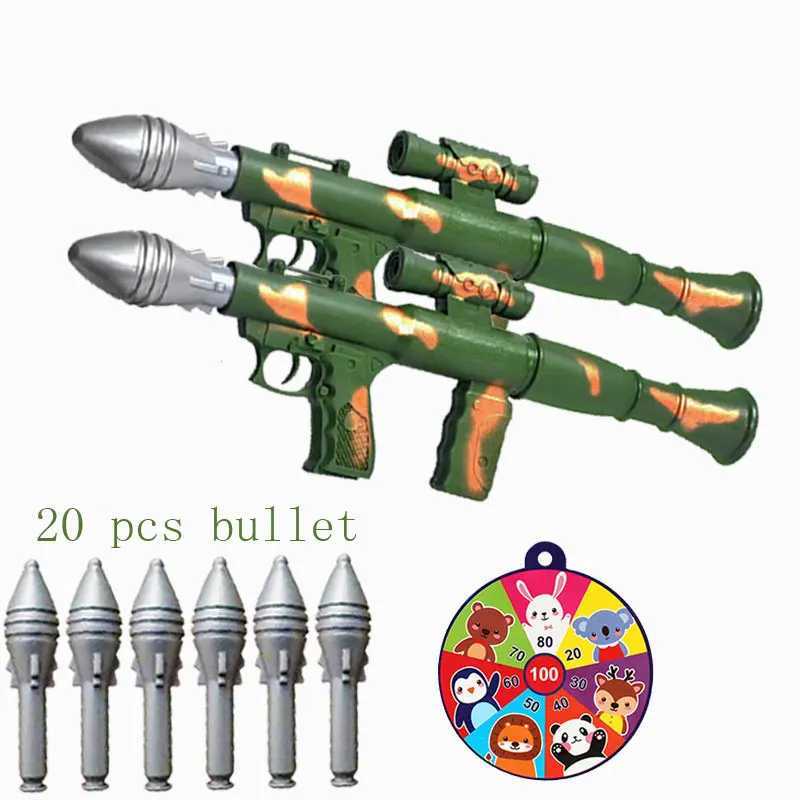 Gun Toys Children Bullet Foam Pistolet Toy Wojskowy Rakieta z kulami dla chłopców dla dzieci gry na świeżym powietrzu Prezent2404