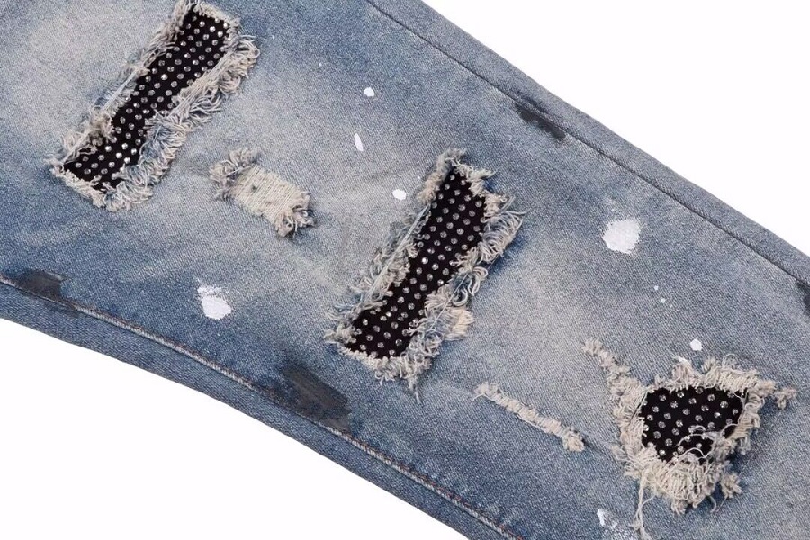 Brand de mode américain de la marque américaine Aammii de haute qualité détruite de pantalons en brique intégrés jeans de rap hip-hop