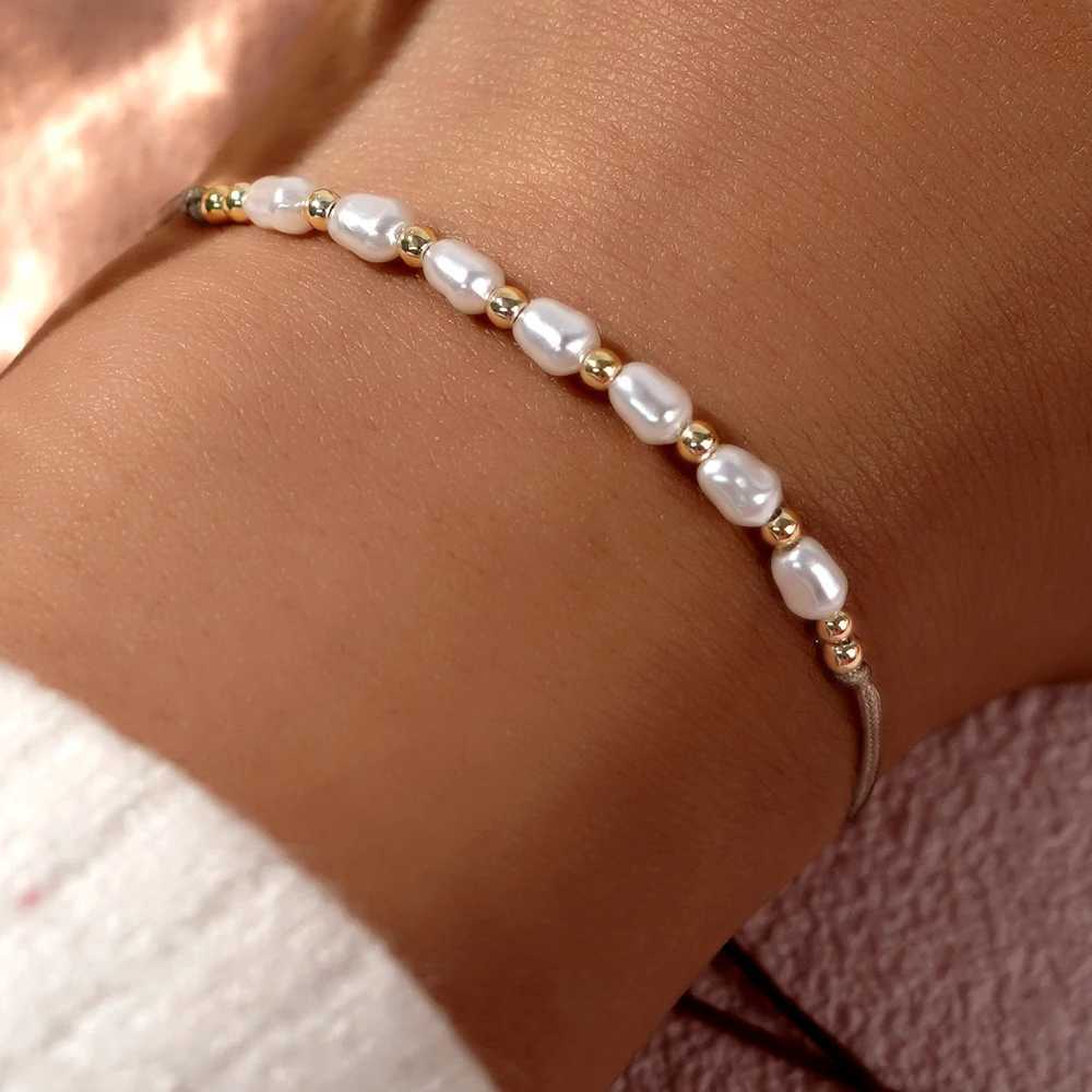 Boule de corde simple du shinus simple imitation perle de graines multiples multiples bracelets perlé minimaliste 2024 Nouveaux bijoux de mode pour femmes hommes 240423