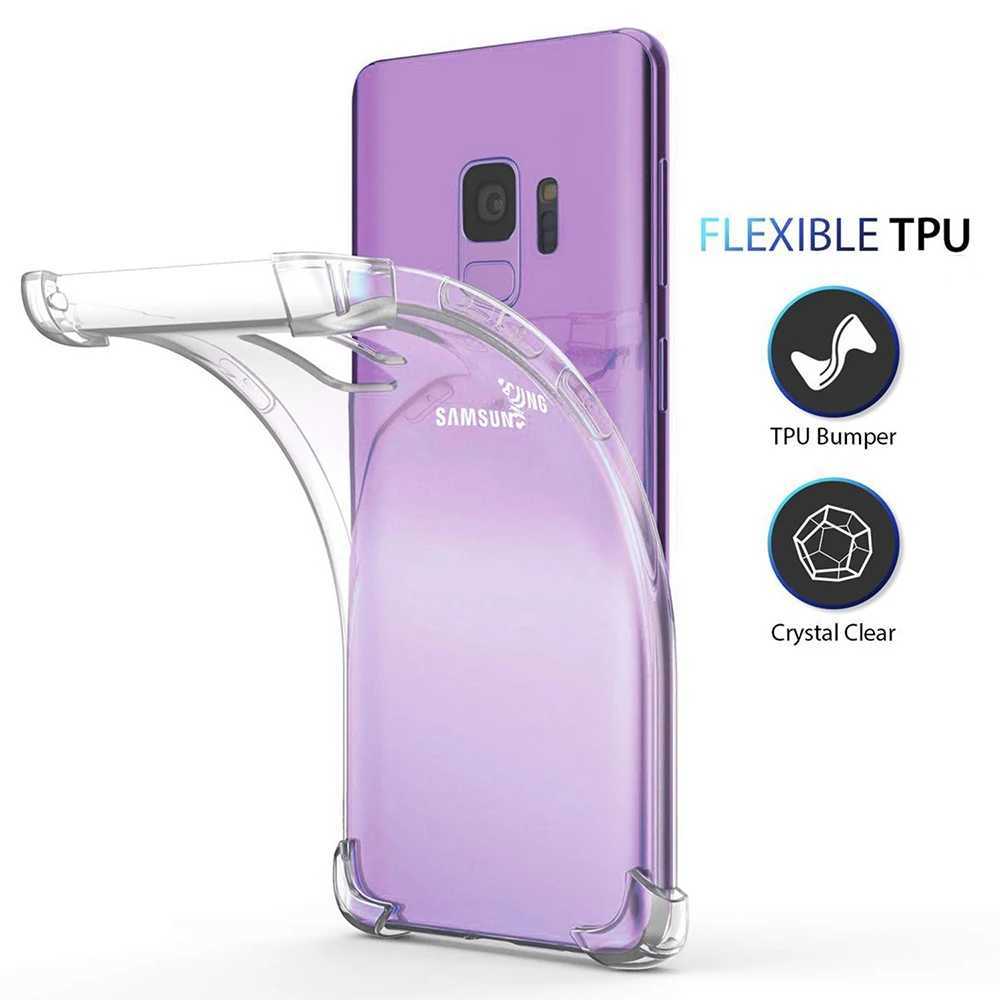 Mobiltelefonfodral stockproof fodral för Samsung Galaxy S9 / S9 Plus Clear Silicone Phone Cases on For Samsung Galaxy S9 Plus Edge Back Cover 240423