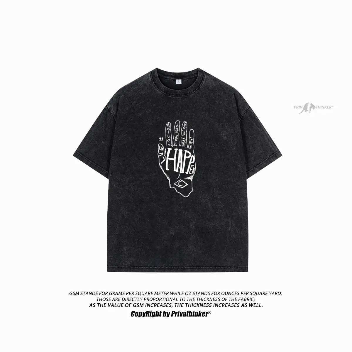 Men's T-Shirts Dos desenhos animados dos homens Graffiti gtico T-shirts lavado roupas de manga curta Tops Hip Hop grfico engraado algodo T marca moda masculino H240425