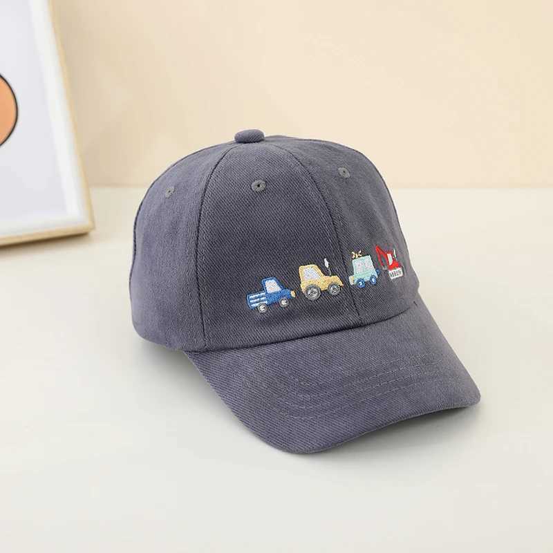 Cappelli Cappelli Cappelli da baseball Cappelli da baseball Bulldozer Escocatatori ricamato bambini estivi bambini 2-8 anni Cappelli sportivi bambini Cotton D240425