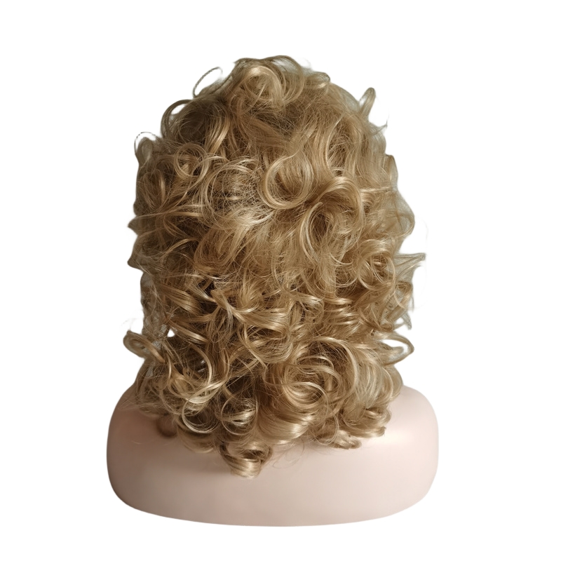 Blond hår peruk för kvinnor som mänskligt hår syntetiskt värmebeständigt naturlig alf halloween daglig fiber spets peruk