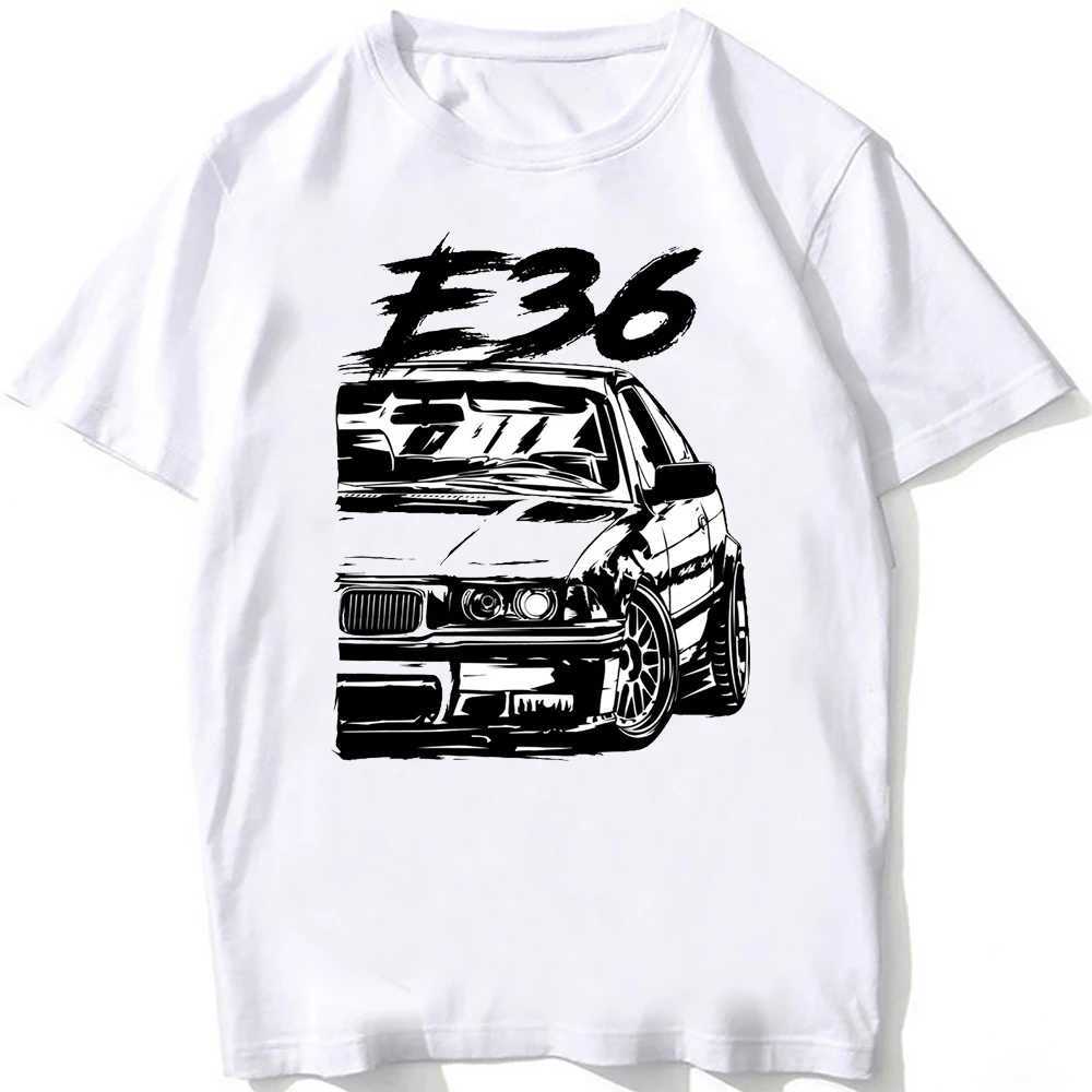 メンズTシャツの伝説ドイツターボE34 M5 E36 E30 E92ファンTシャツメンショートヒップホップボーイカジュアルトップ面白いE28 E30カーデザインホワイトTS T240425