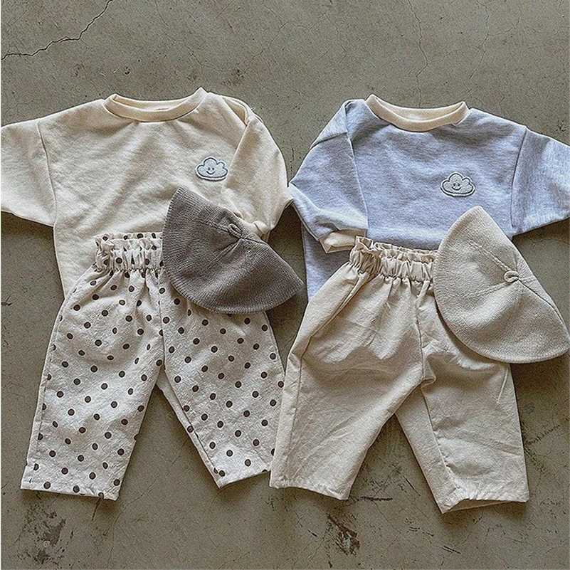 Trousers 2024 New Korean Baby Plaid Trousers Toddler Boy Girl Casual Pants Children Summer Trousers Kids Sports Pants Infant Clothes H240425