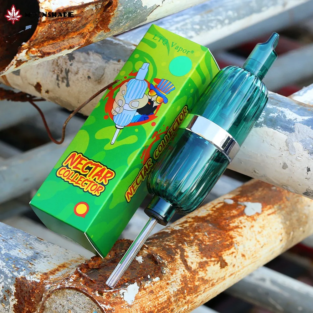 Ny design Handhållen plastvattenrör Nekter Collector Kit Dry Herb Quartz Tobacco Pipes med lock Tobakskål Rökningstillbehör
