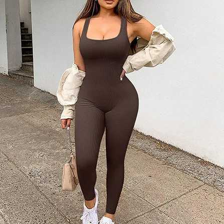 Women's Jumpsuits Rompers Black sexy jumpsuit for womens summer strapless spaghetti strapless casual tight fitting clothes Y240425