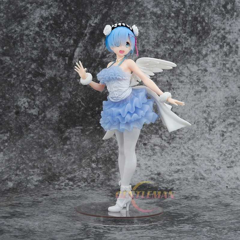 Action Toy Toy Vigures anime re Life في عالم مختلف من الصفر الياباني اللطيف الملاك REM REM 23cm PVC Action Figure collection Collection Model Doll Y240425K76O