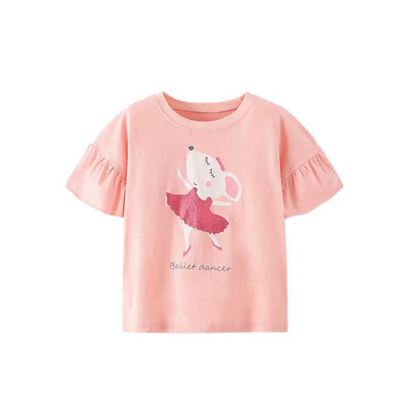 T-shirts Jumping Meters 2-7T New Arrival Summer Girls T Shirts Short Sleeve Hot Selling Kids Tees Tops Baby Costume Baby ShirtsL2404