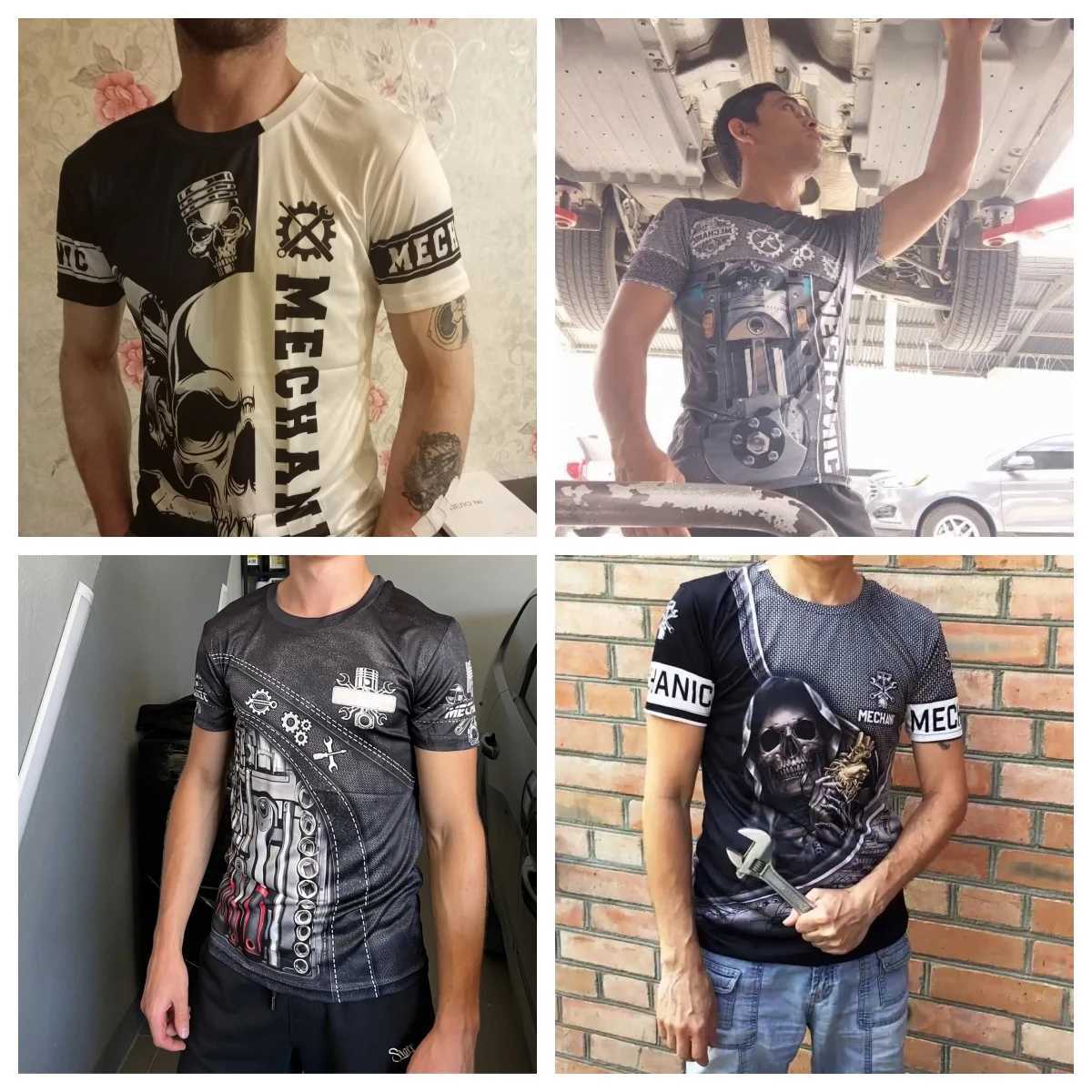 Herren-T-Shirts Vintage Herren T-Shirt 3D gedrucktes mechanisches Werkzeugmuster Gewöhnliche kurzärmelige High Street Streetwear Tees Tops Mens Clothingl2404