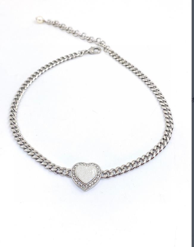 Серебряные ожерелья сердца для женщин роскошные серебряные серебряные серебряные серебряные