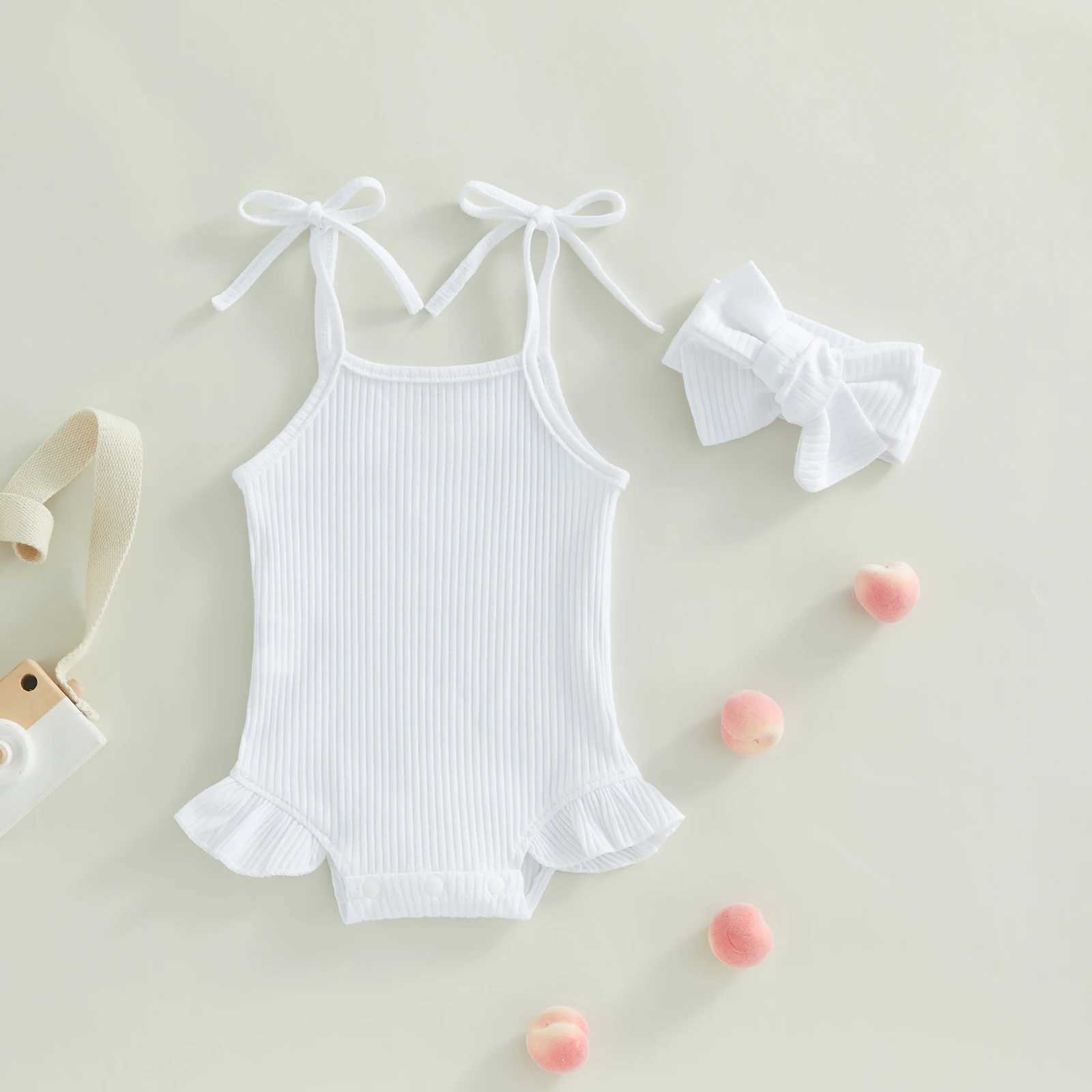 Rompers Ma Baby 0-18m recém-nascido infantil bebê meninas garotas madrões malhas bobina sem mangas macacão geral roupas de cor sólida d01 d240425