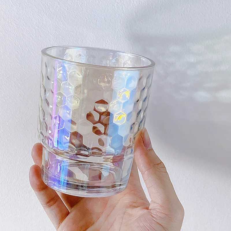 Tumblers oogverblindende kleuren transparante glazen beker met deksel- en rietmelk koffie Water Summer Office Home Drinkware H240425