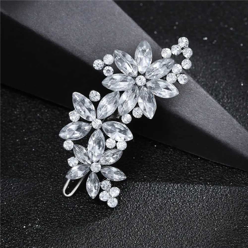 Bröllop hår smycken mode kvinnor lady crystal rhinestone brud bröllop blommor hårgrips hårnålar hårklipp hår smycken hårtillbehör D240425