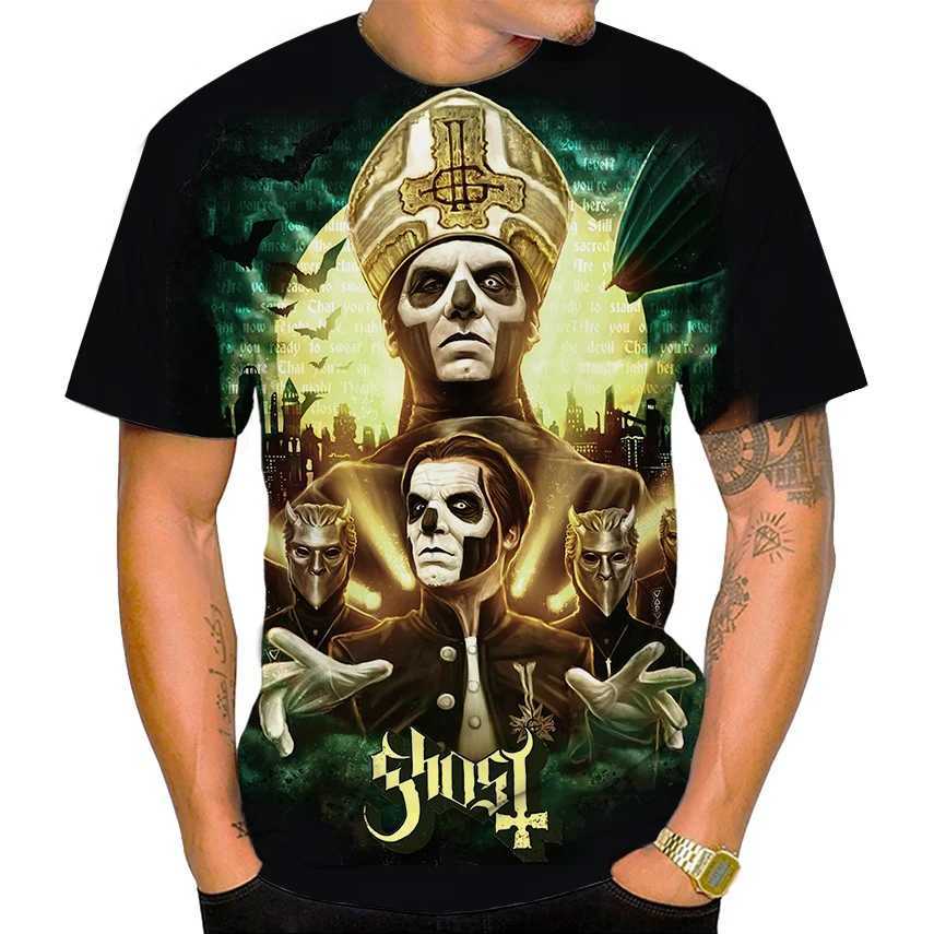 Männer Polos Ghost Band T-Shirts 3D-Druck Männer Frau Cool Streetwear Kurzarm Hip Hop T-Shirt Übergroße Harajuku Kinder Tops Tees Clothingl2404