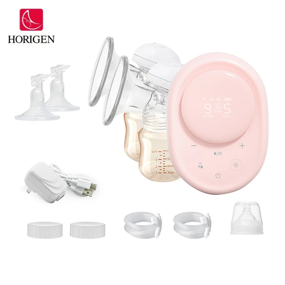 Enhancer Horigen Double poitrine de poitrine Hands Free Portable Pumple de lait électrique Écran LED 9 Niveau d'aspiration 5 Baux de vitesse réglable Low