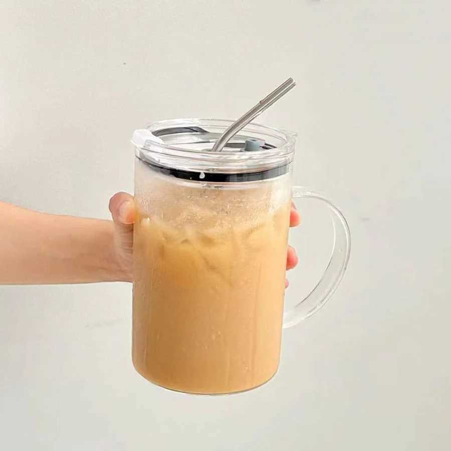 Gobelers 1l verre à boire gobelet avec couvercle et tasse de café à la paille tasse de lait de lait