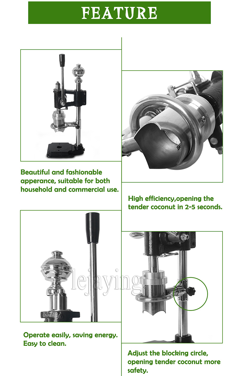 Machine d'ouverture de coco Machine de coco outils d'ouvre-outils pour ouvrir la machine à découper à la noix de coco commerciale