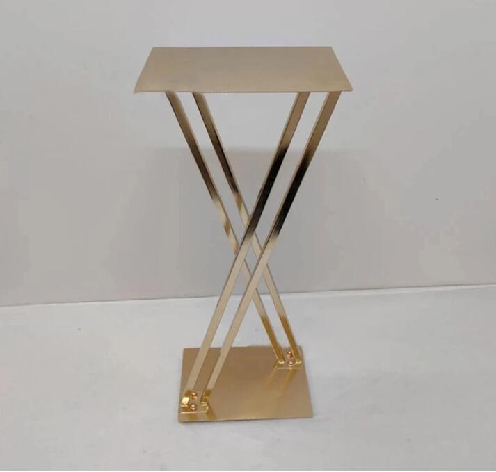 Gold Metal Flower Stand for Wedding Table Centerpiece, Party Rack, Home Decoration, Road Lead, 31 Inches High, Event