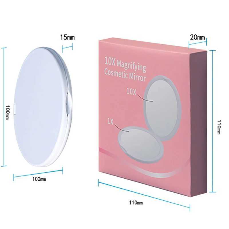 Miroirs Magnification Miroir Miroir Miroir Mini Pocket Miroir Compact Miroir Round Handheld Mirror Portable Travel Cosmetics Tools for Women x10