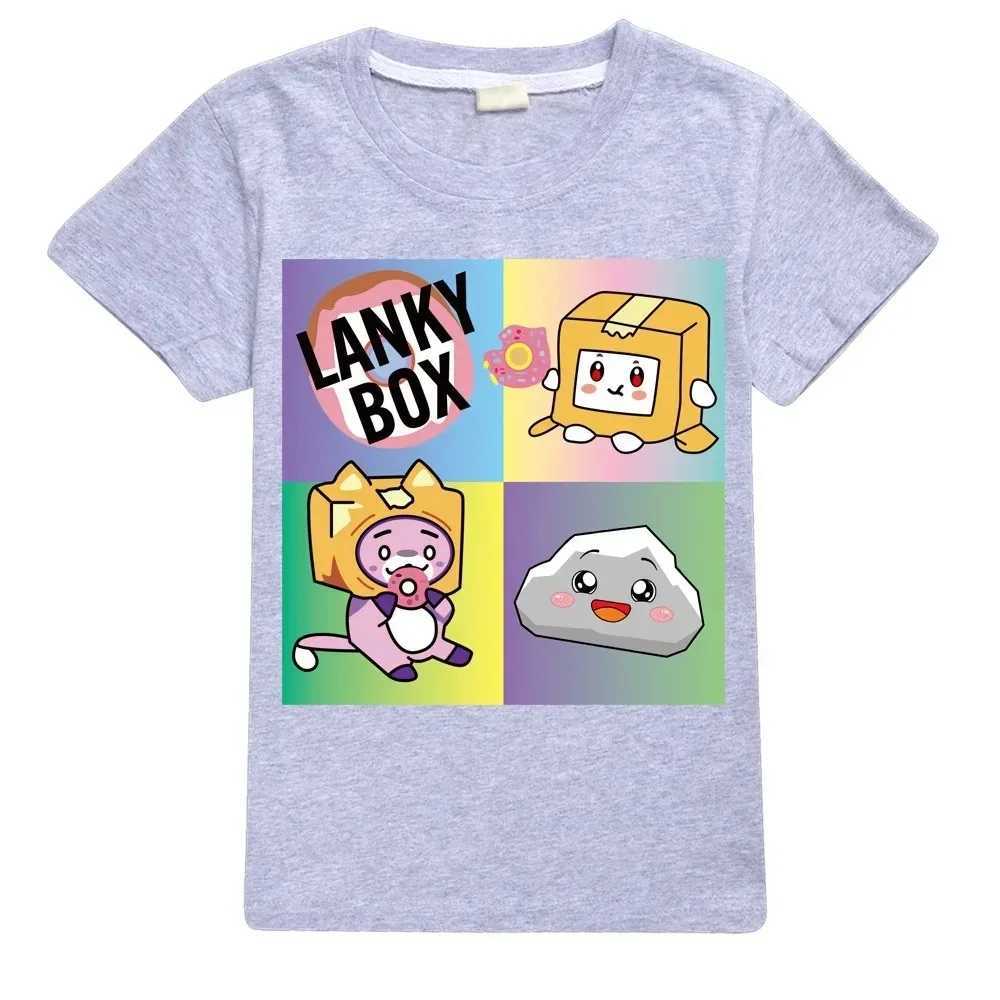 T-shirts Kawaii Boys T-shirt Cartoon Lanky Box Cute Print Short Sleeve Girls Clothes Summer Casual Fashion Funny Cotton Children Tops TeeL2404