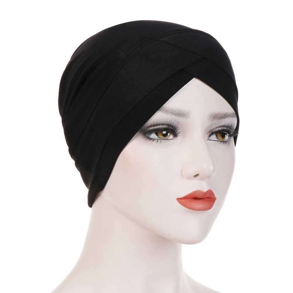 Hijabs Donne musulmani Hijab Sciarpa interiore Hijab Caps Ladies ISLAMIC CROP CROP TURBAN HEADWRAP BASCHIO DONNA DONNA MUSLIM HIJAB MAGGIETTA D240425