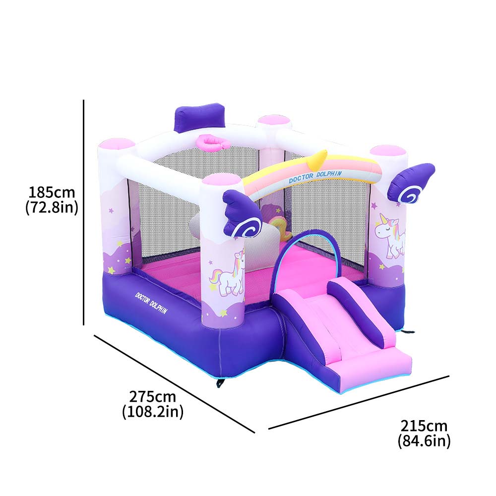 Het Moonwalk Unicorn Bounce House Kinderen opblaasbaar speelhuis indoor springende kasteel met glijballen pit speelgoed leuke outdoor jumper kinderfeest entertainment werf uitsmijter