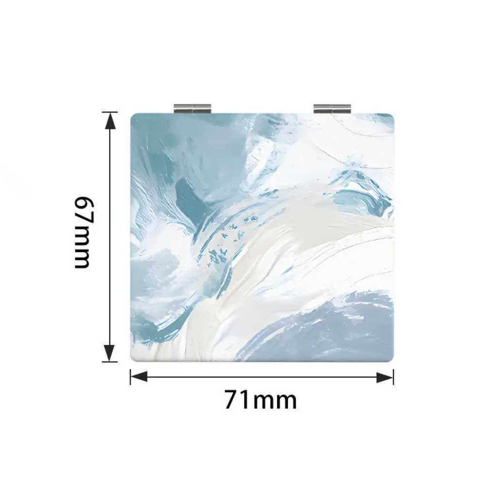 Specchi Ins Style Abstract Painting Mirror Mirror portatile pieghevole ad alta definizione Mirror Girls Girls Truck-Up Small Mirror