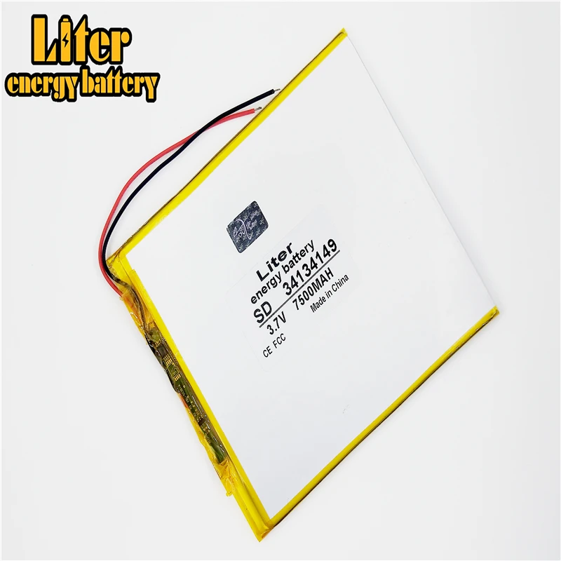 Tillbehör 3.7V 7500mAh 34134149 35135150 Polymer Litiumjonbatteri för 9 -tums 10.1 i stor allmänna tablettdatorer