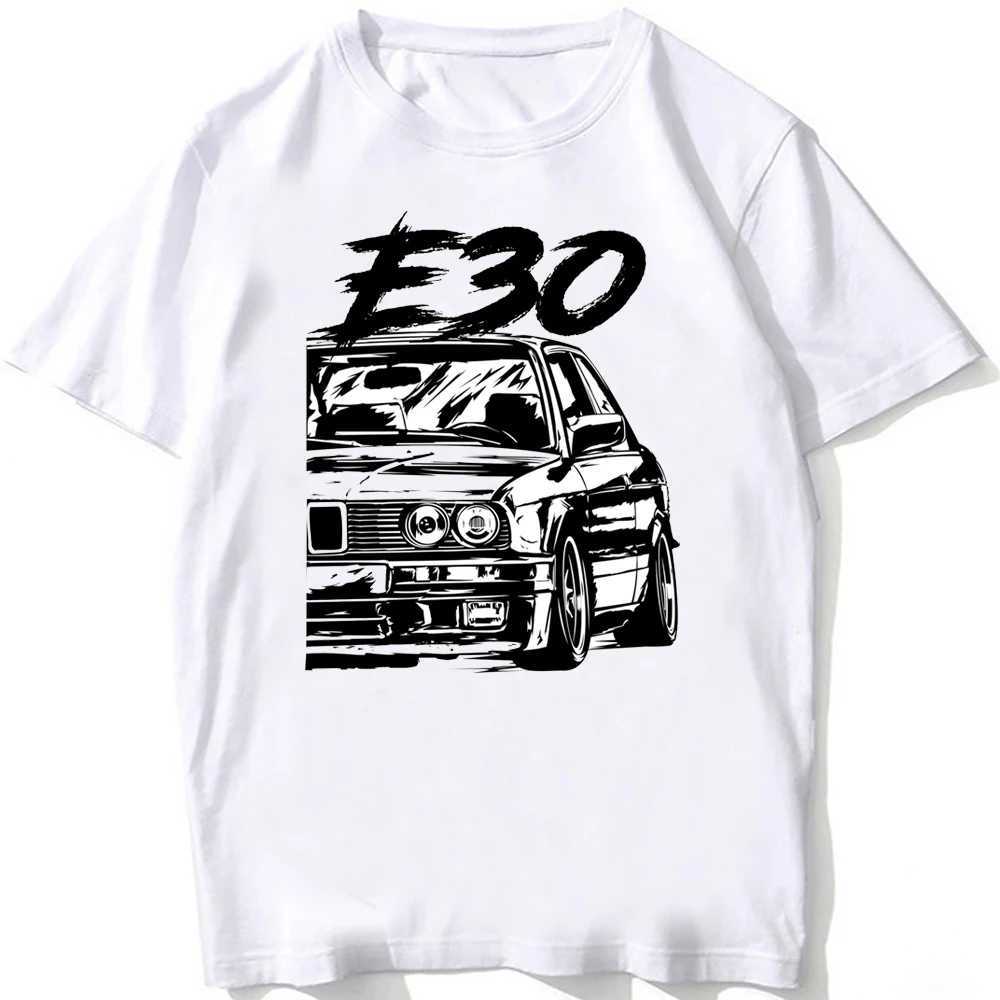 Erkek Tişörtleri Retro Almanya Eudm-E34 M5 Tshirts Yaz Erkekler Kısa Slve Eski Efsane E30 M3 Klasik Araba T-Shirt Boy Rasit Teps Beyaz TS TS TS TS TS TS