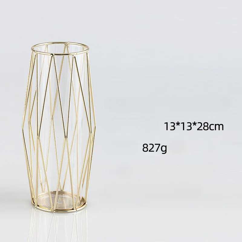 Wazony nordycki diament w kształcie szklanego szklanego szklanego wazonu złota platowana kwiat wazonu stołowy wazon kwiatowy garnek domowy dekoracja ślubna