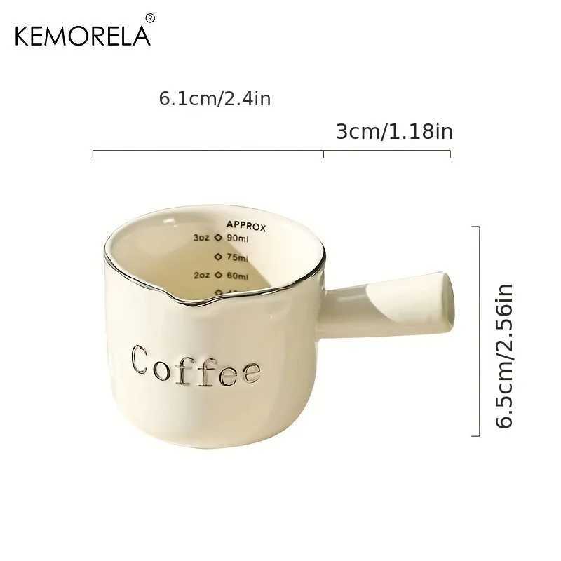 Tumbler Kemorela 3oz/90 ml Keramik Messung Tasse Espresso Extraktionsübertragung Milch mit Skala und Küchenwerkzeugen H240425